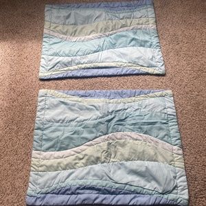 Set of blue & green pillow cases